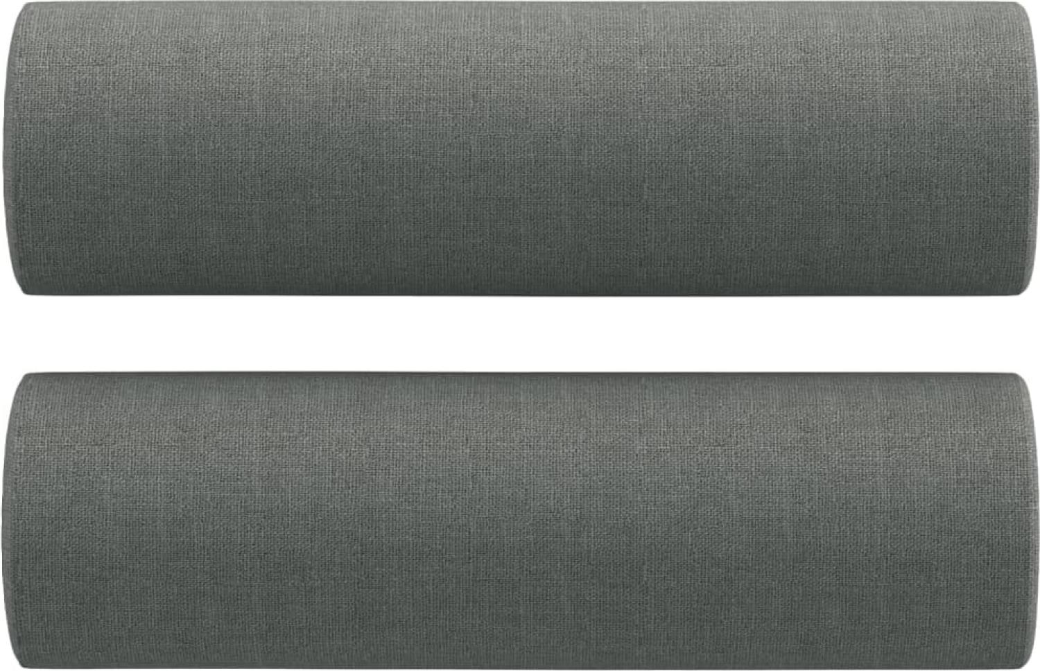 vidaXL Zierkissen 2 Stk. Dunkelgrau Ø15x50 cm Stoff 349502 Bild 1