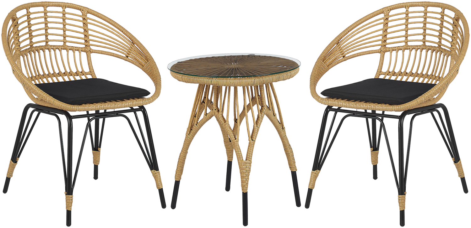 Bistro Set mit Kissen Schwarz PELLARO Bild 1