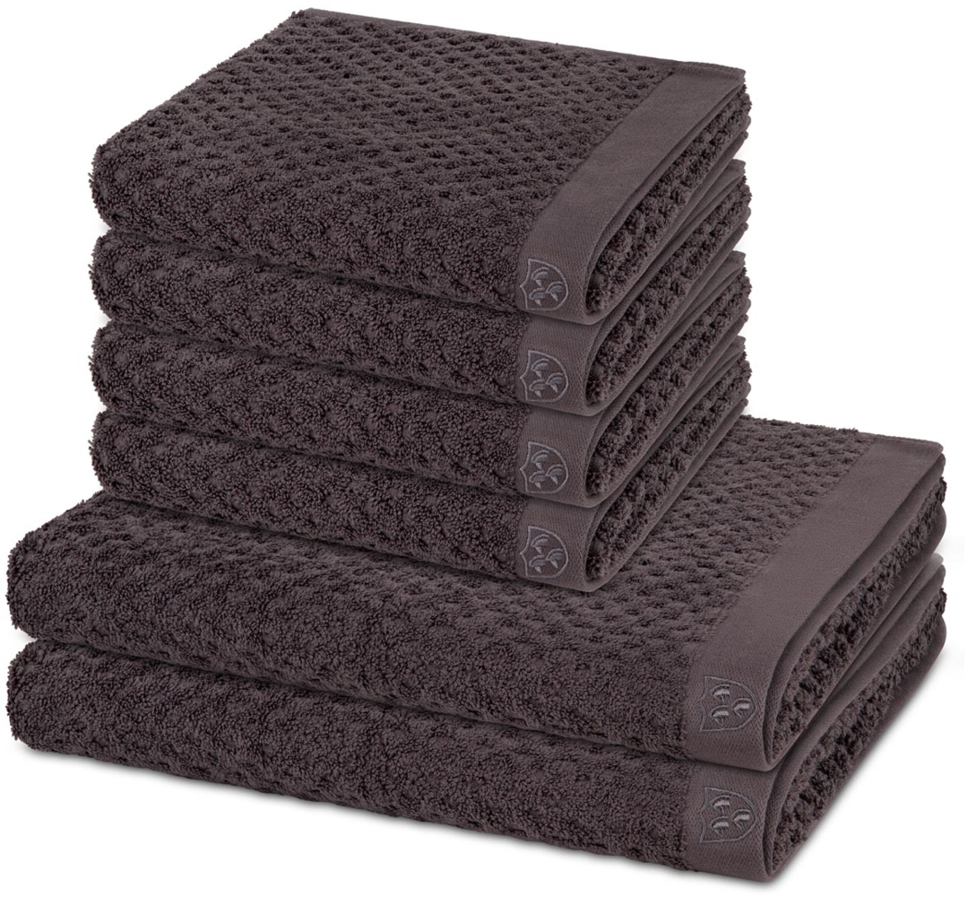 Ross Harmony 6 tlg. Frottier-Set - 4 X Handtuch (50 X 100cm), 2 X Duschtuch (70 X 140cm) - 520 - Graphit Bild 1