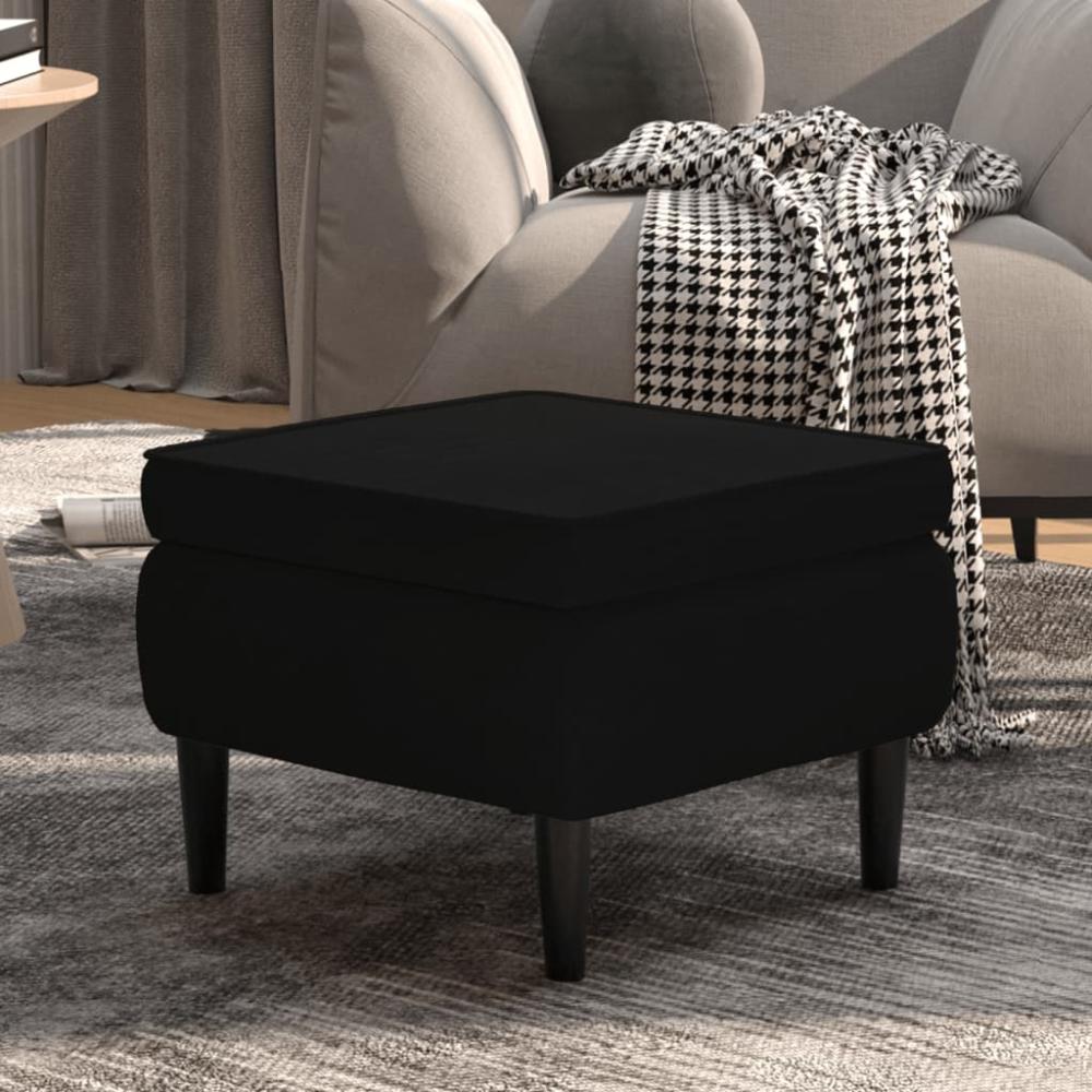 vidaXL Hocker mit Holzbeinen Schwarz Samt [329442] Bild 1