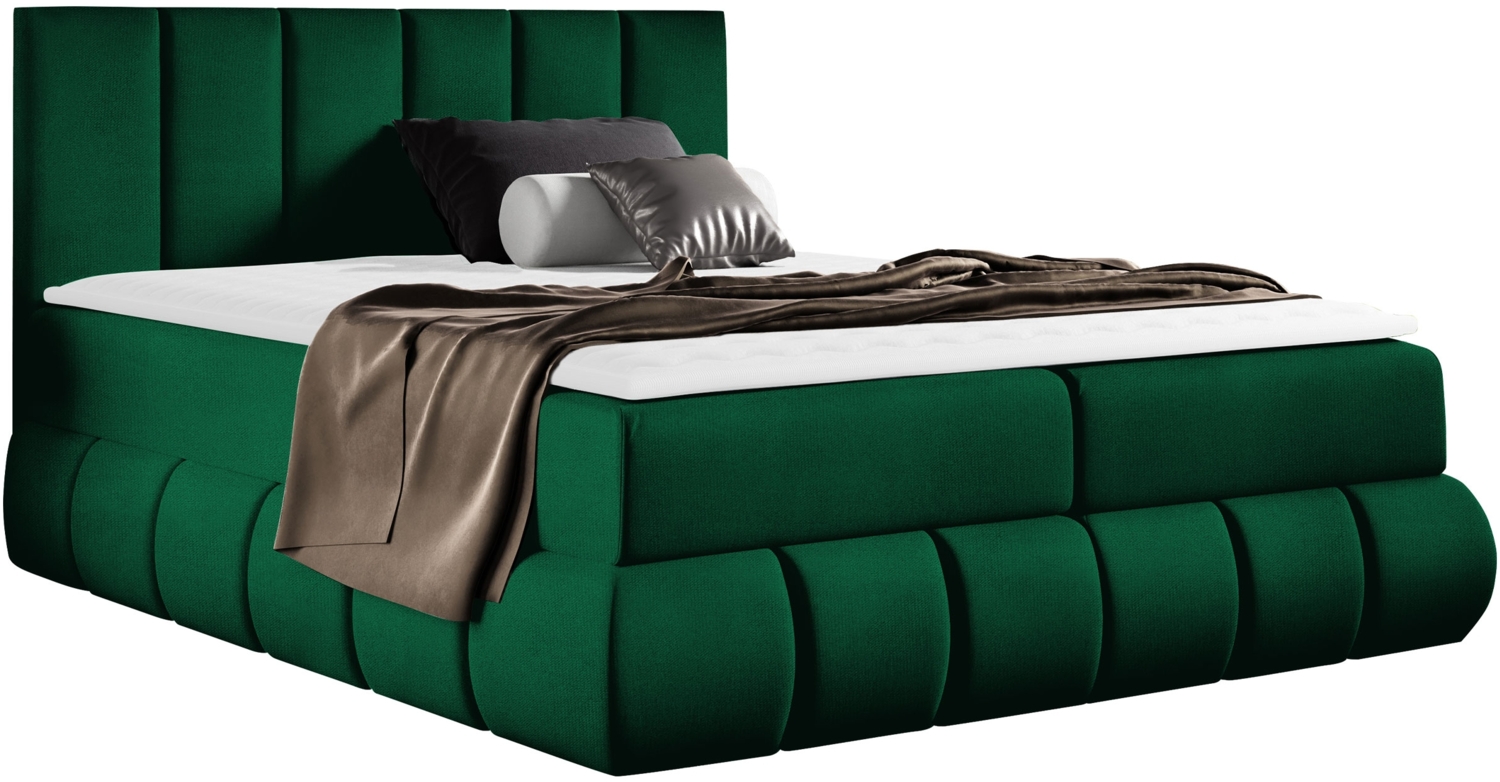 Boxspringbett Murkat, Grün, 200 x 200 cm Bild 1