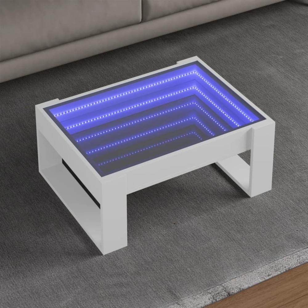 vidaXL Couchtisch mit Infinity-LED Weiß 70x53x30 cm 847630 Bild 1