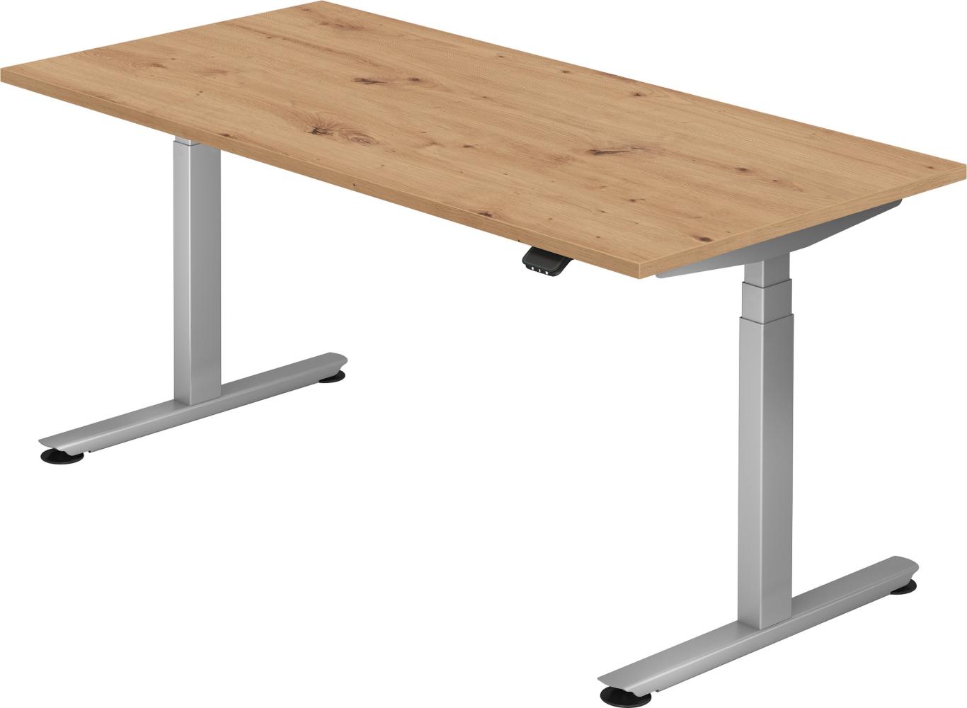 bümö elektrisch höhenverstellbarer Schreibtisch 160x80 cm mit Memory, Bluetooth & App-Steuerung - Schreibtisch höhenverstellbar elektrisch , elektrischer Schreibtisch Asteiche, Gaming Tisch, XDL16-R-S Bild 1