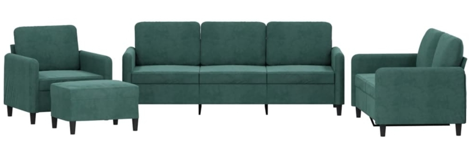 vidaXL 4-tlg. Sofagarnitur Dunkelgrün Samt 3201946 Bild 1