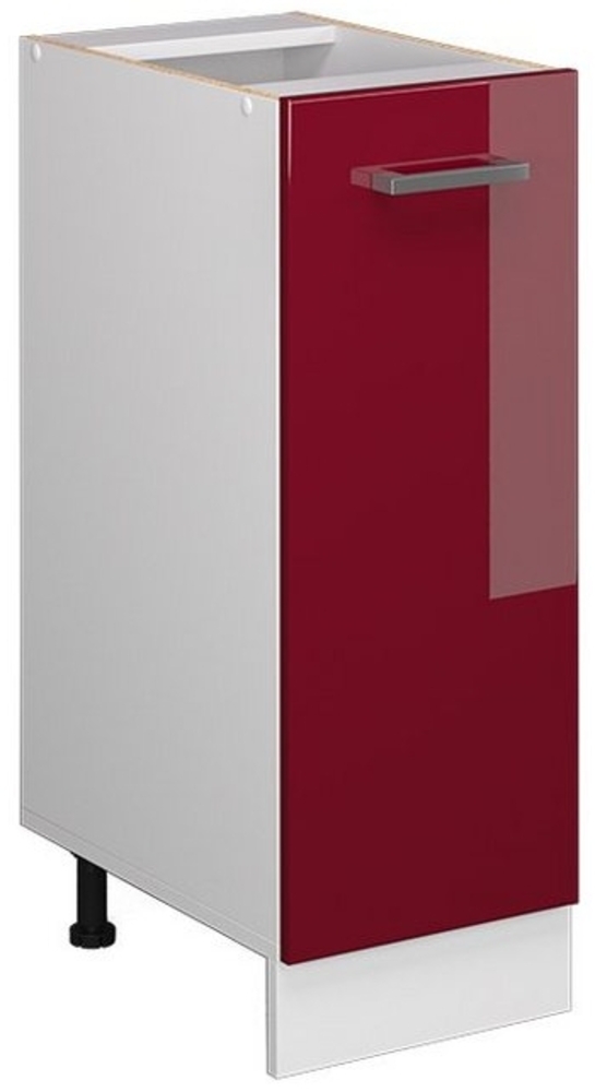 Apothekerschrank R-Line Rot Hochglanz 30 cm ohne Arbeitsplatte Vicco Bild 1