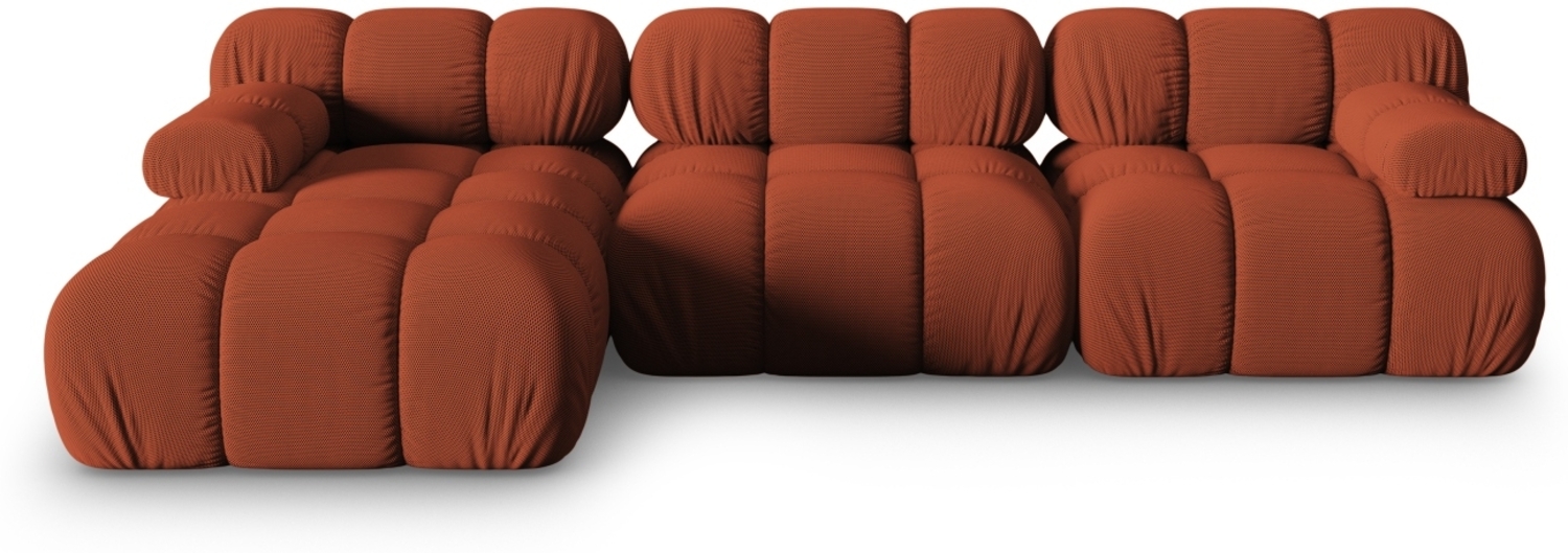Micadoni Modulares Ecksofa Bellis 4-Sitzer Links 3D-Stoff Ziegel Bild 1