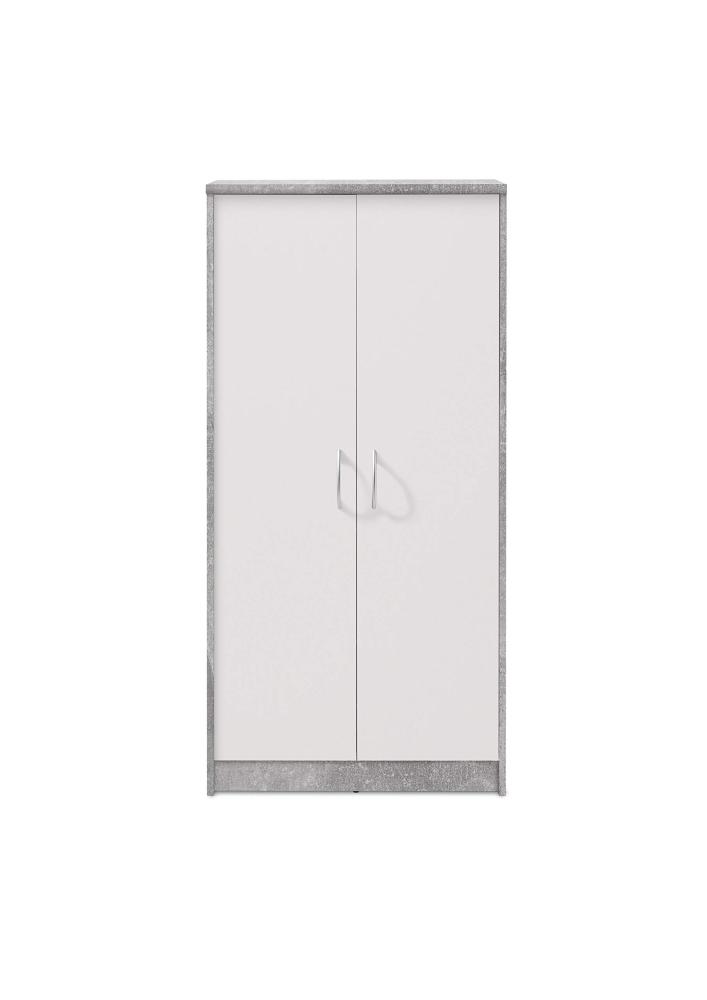 Stella Trading Schrank weiß mit Korpus Beton Dekor, BxHxT 72x148x35 cm Bild 1