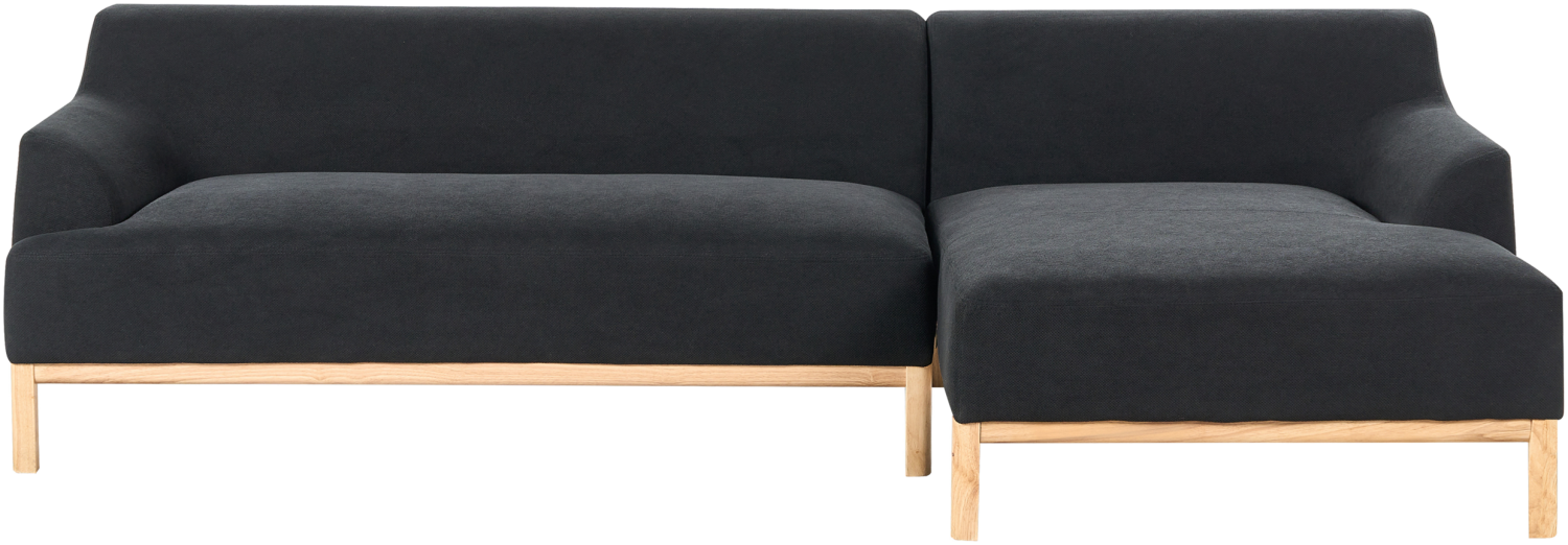 Linksseitiges Ecksofa SOSJO Schwarz Stoff Bild 1