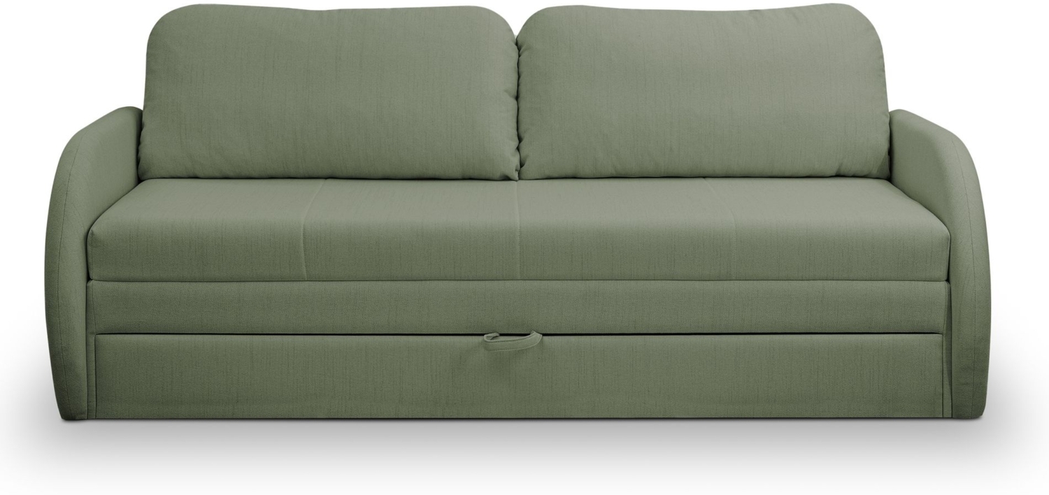 Selsey 'Diego' 3-Sitzer-Sofa mit Schlaffunktion und Bettkasten, salbeigrün, ca. 90 x 221 x 91 cm Bild 1