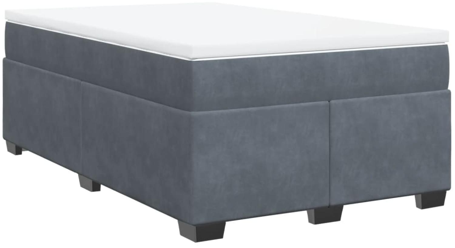 vidaXL Boxspringbett mit Matratze Dunkelgrau 120x190 cm Samt 3285270 Bild 1
