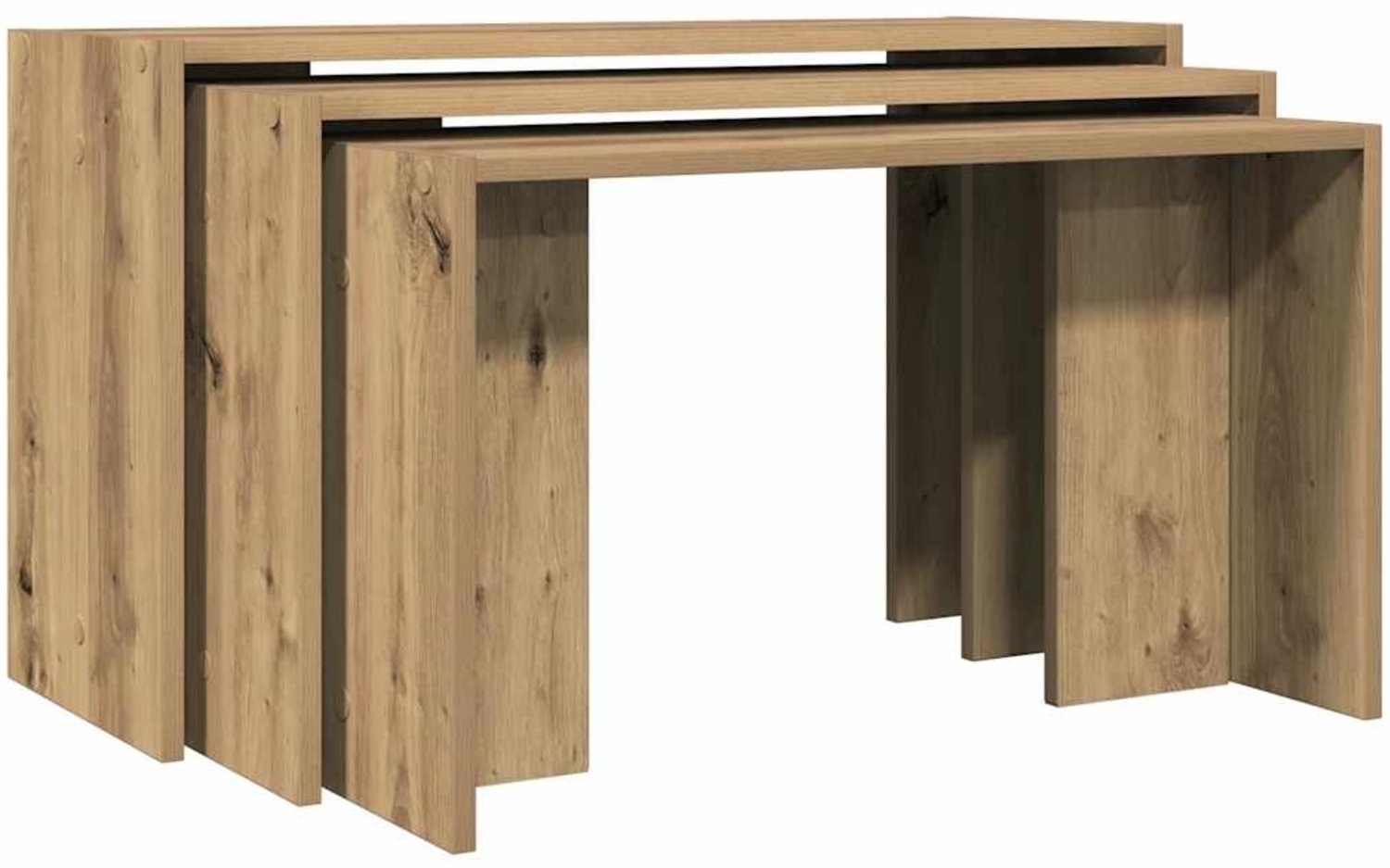 vidaXL Satztische 3 Stk. Artisan-Eiche Holzwerkstoff 858541 Bild 1