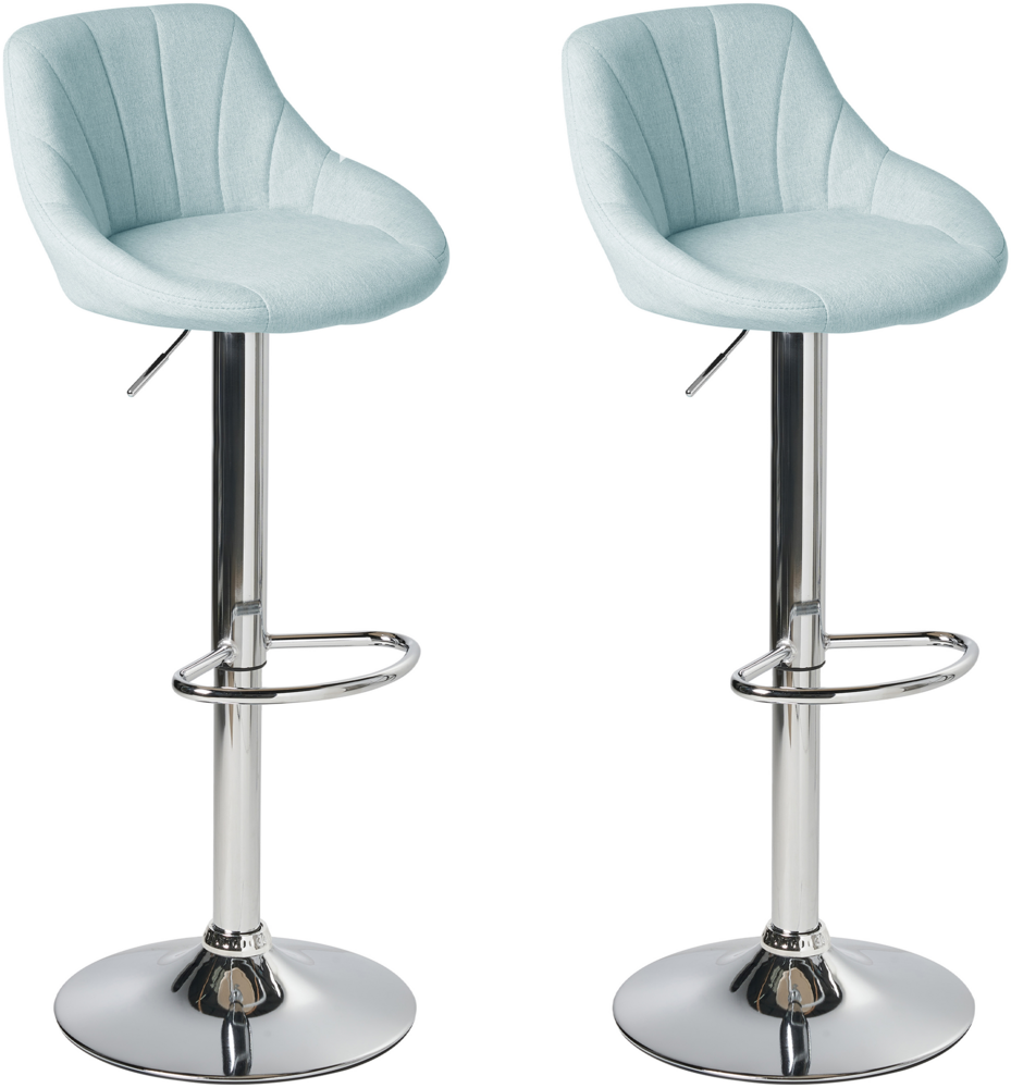 Set mit 2 Barhockern LUCCA Stoff drehbar Hellblau Bild 1
