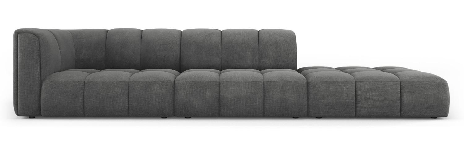 Micadoni Modulares Sofa Serena 4-Sitzer offene Seite Rechts Strukturierter Stoff Dunkelgrau Bild 1