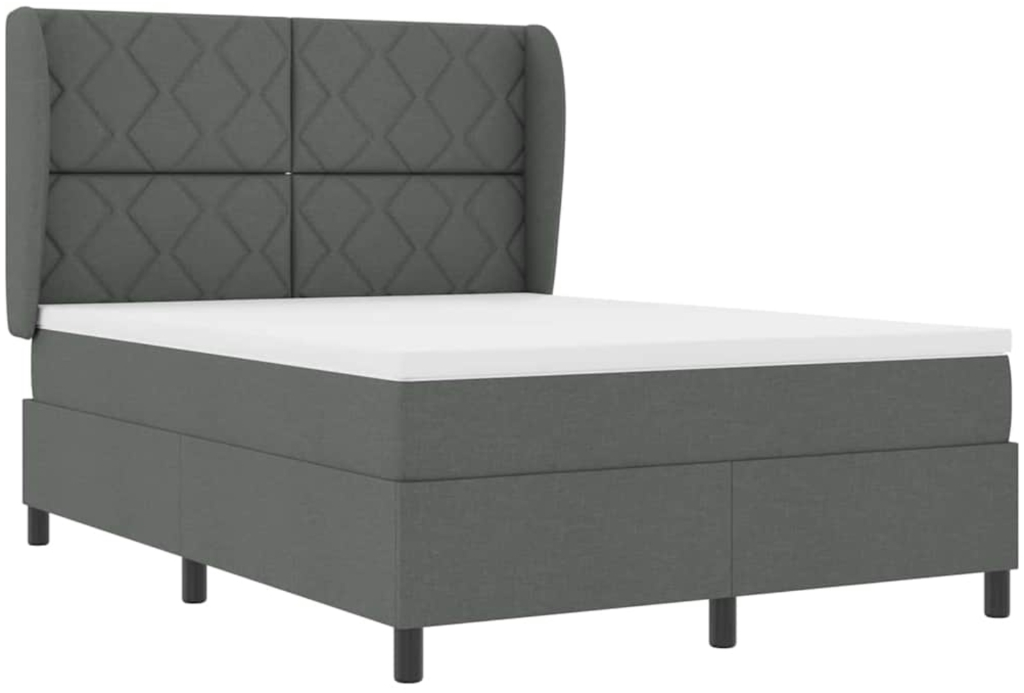 vidaXL Boxspringbett mit Matratze Dunkelgrau 140 x 190 cm Stoff 3340621 Bild 1