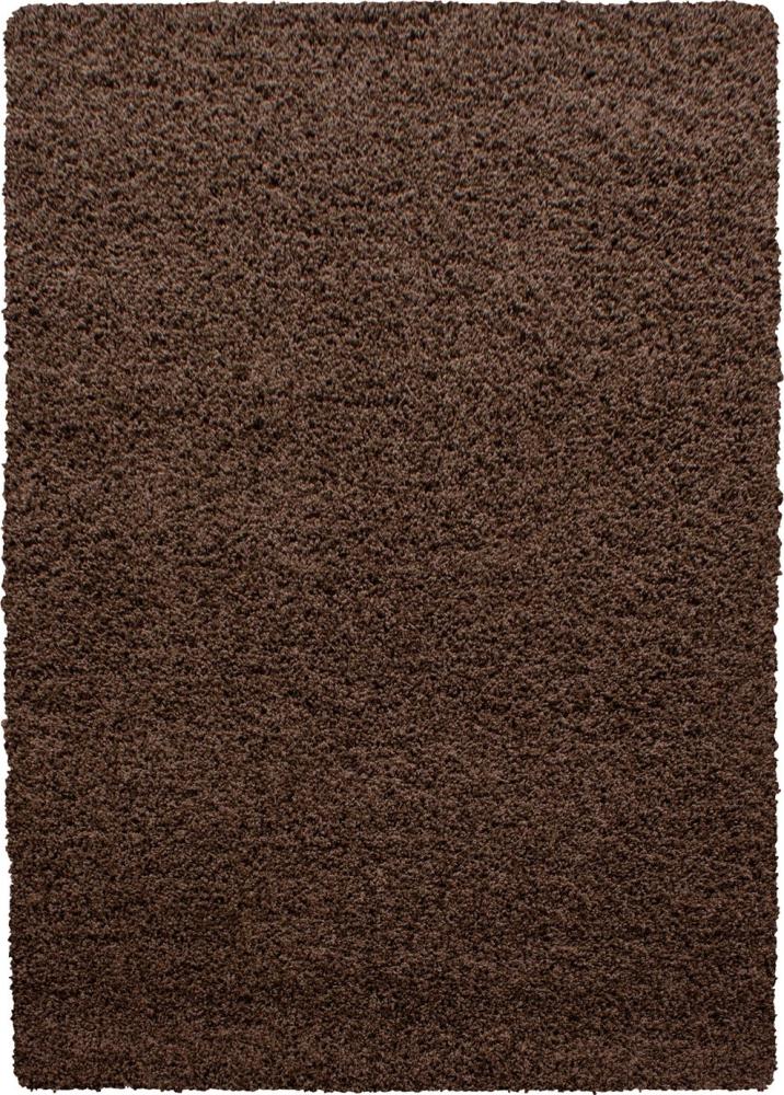 Hochflor Teppich Lux rechteckig - 140x200 cm - Braun Bild 1