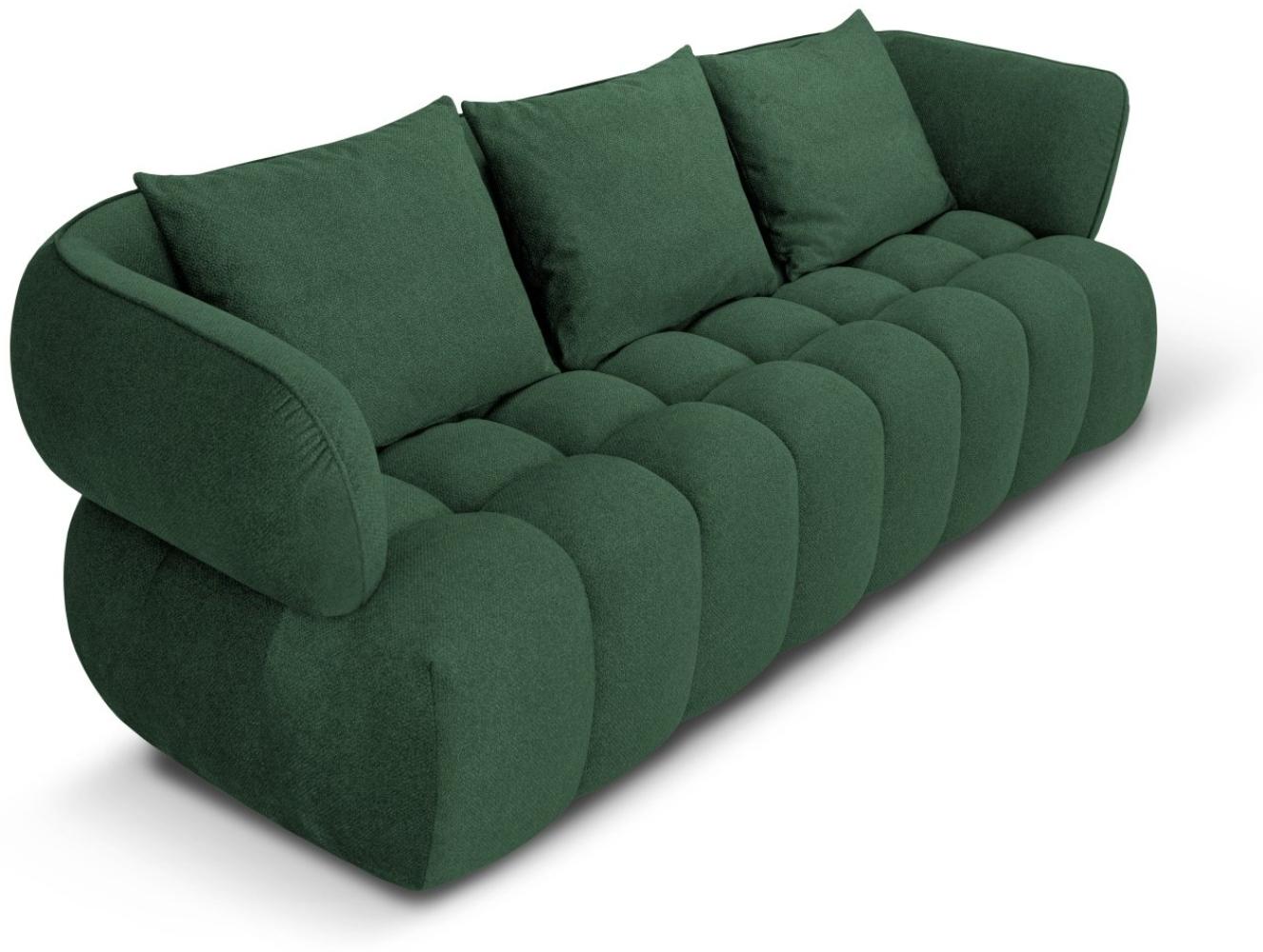 Micadoni Sofa Reese 3-Sitzer Strukturierter Samtstoff Grün Bild 1