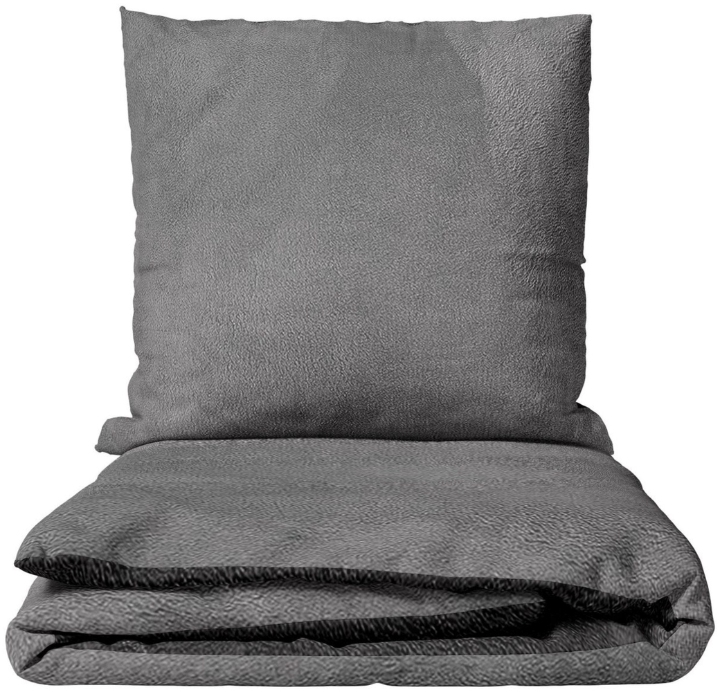 Leonado Vicenti Bettwäsche Winter flauschig warm, Fleece, 2 teilig, Thermofleece kuschelig weich, Einfarbig Bild 1