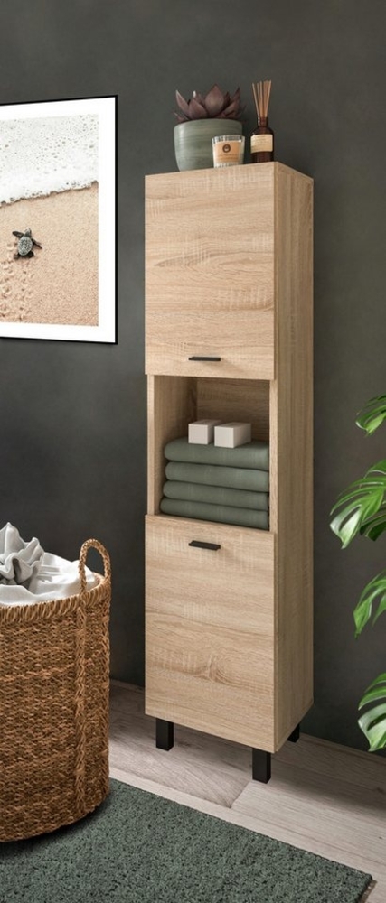 welltime Hochschrank Tampa, Höhe 125cm, hängend oder stehend montierbar Badschrank, Bad-Hängeschrank, Badezimmer, Bad-Möbel Bild 1