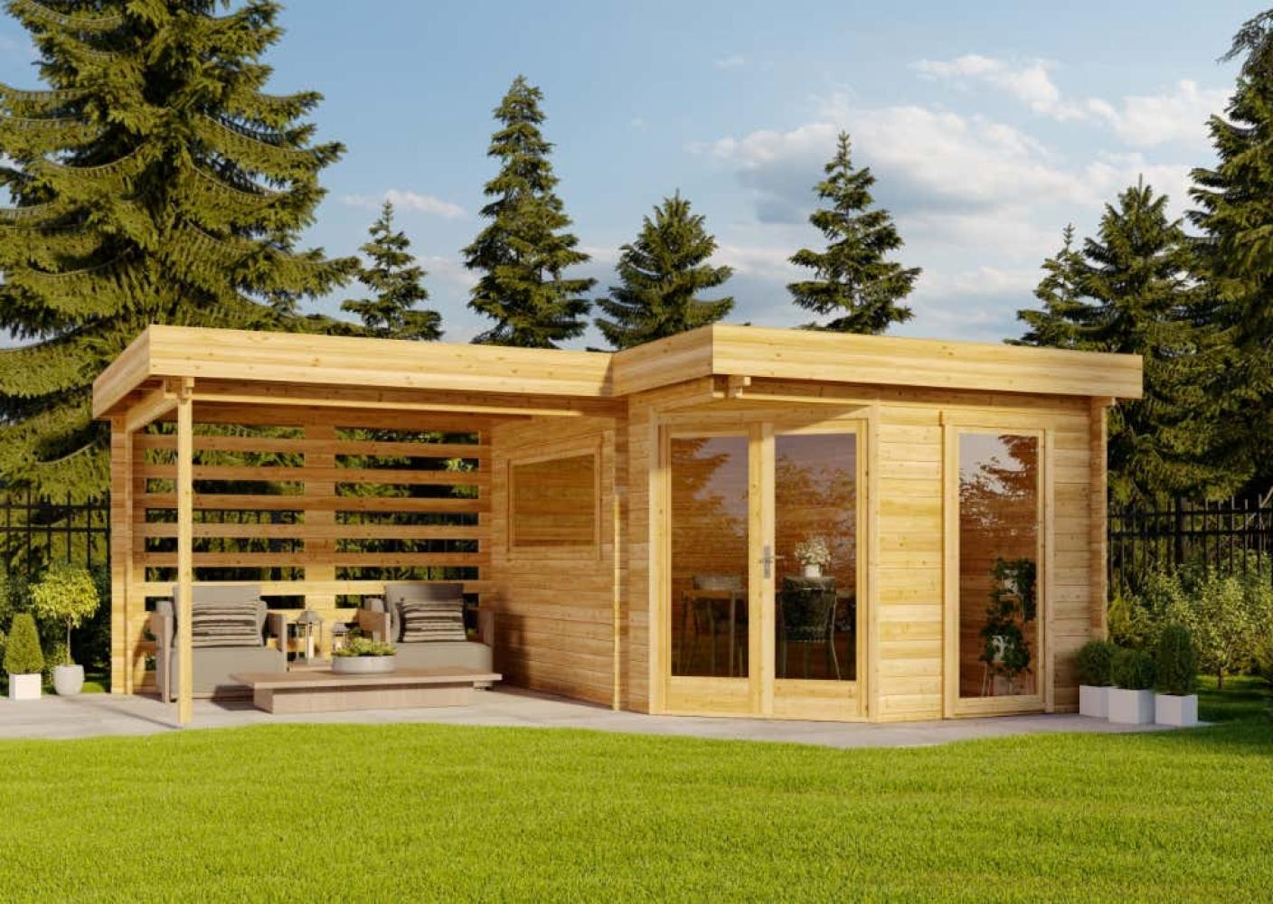 Alpholz 5-Eck Gartenhaus Pepe Optima Gartenhaus aus Holz Holzhaus mit 40 mm Wandstärke Blockbohlenhaus mit Montagematerial Bild 1