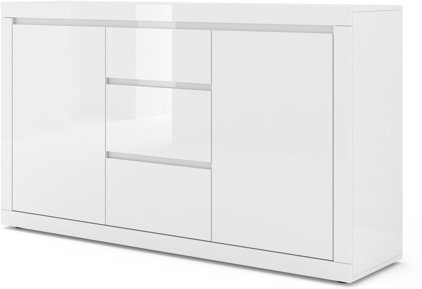 Kommode 150 cm BELLO BIANCO III weiß matt / glänzend Bild 1