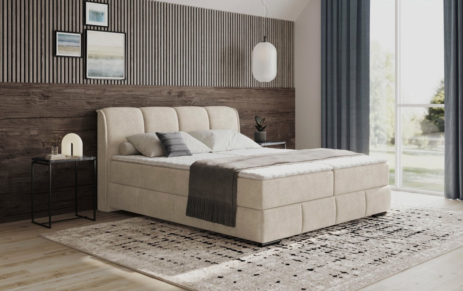 INOSIGN Boxbett Bethany mit Bettkasten, inkl. Matratze, Topper und Zierkissen, in verschiedenen Härtegraden verfügbar Bild 1