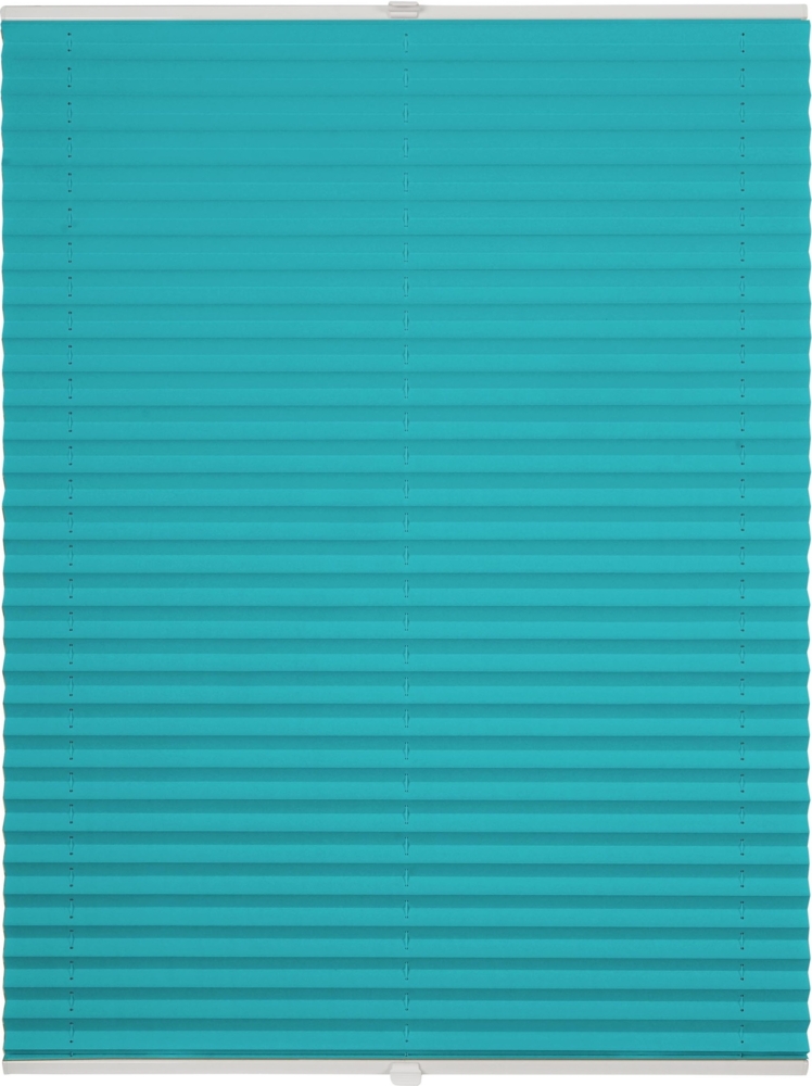 ondeco Plissee ohne Bohren mit Klemmträger, Sonnenschutz für Fenster innen, blickdicht, Faltrollo, Türkis, 100x130 cm Bild 1
