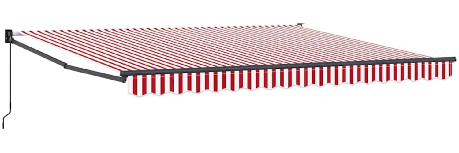 vidaXL Manuelles Sonnendach, rot-weiß gestreift, 400x300 cm 3330553 Bild 1