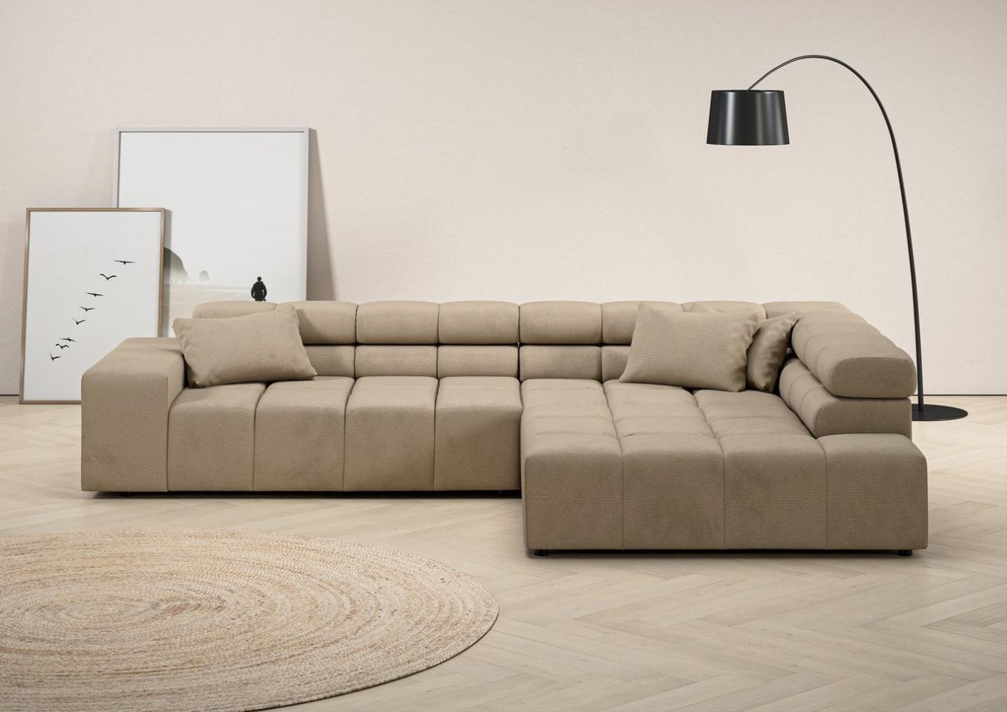 INOSIGN Ecksofa Ancona incl. Kopfteilverstellung, Zierkissen Breite 319cm, L-Form, wahlweise motorische Sitztiefenverstellung, auch in Cord + Easy Care Bild 1