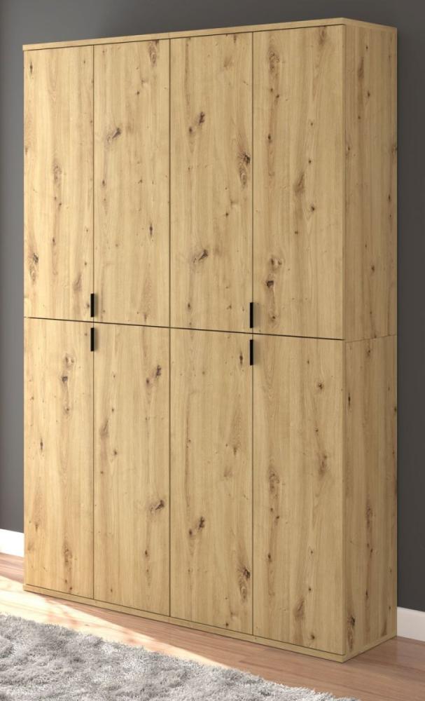 Garderobenschrank Line-Up in Eiche 122 x 193 cm Bild 1