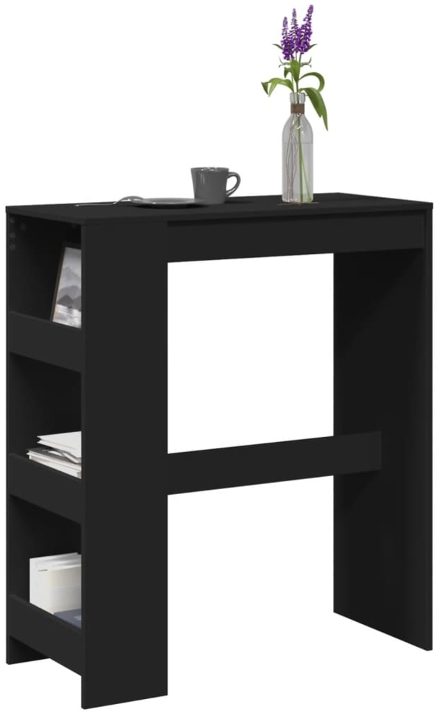 vidaXL Bartisch mit Regal Schwarz 90x40x103,5 cm Holzwerkstoff 854374 Bild 1