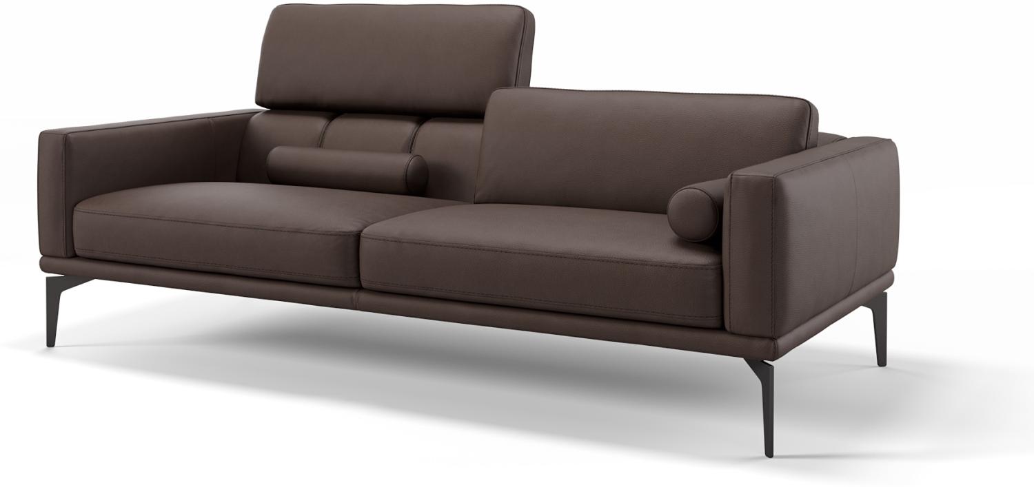 Sofanella 3-Sitzer SALERNO Ledersofa Couch Echtleder in Braun S: 197 Breite x 97 Tiefe Bild 1