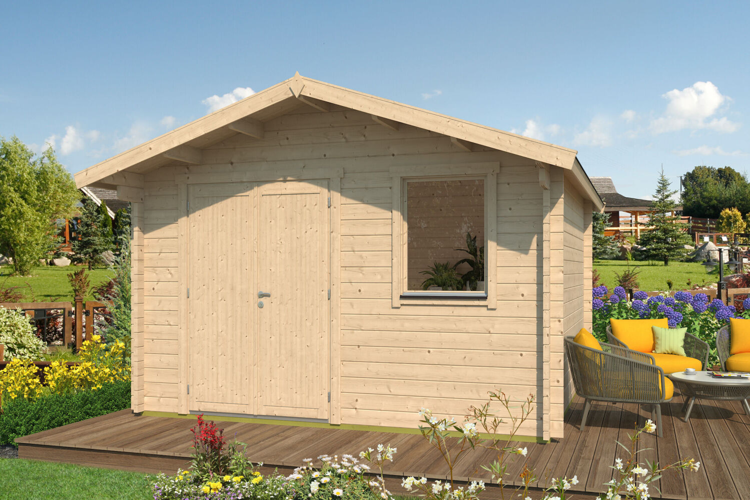 Fjordholz Gartenhaus Modell Lexi 44 I Premium Grau Bild 1