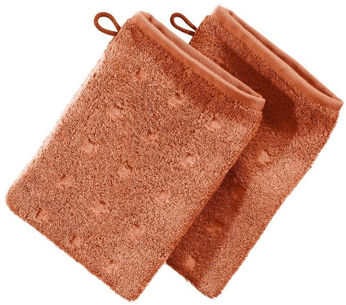 Möve Waschhandschuh Waschhandschuh 2er-Pack "Quadretti", Frottier (2-St), Walk-Frottier Uni Bild 1