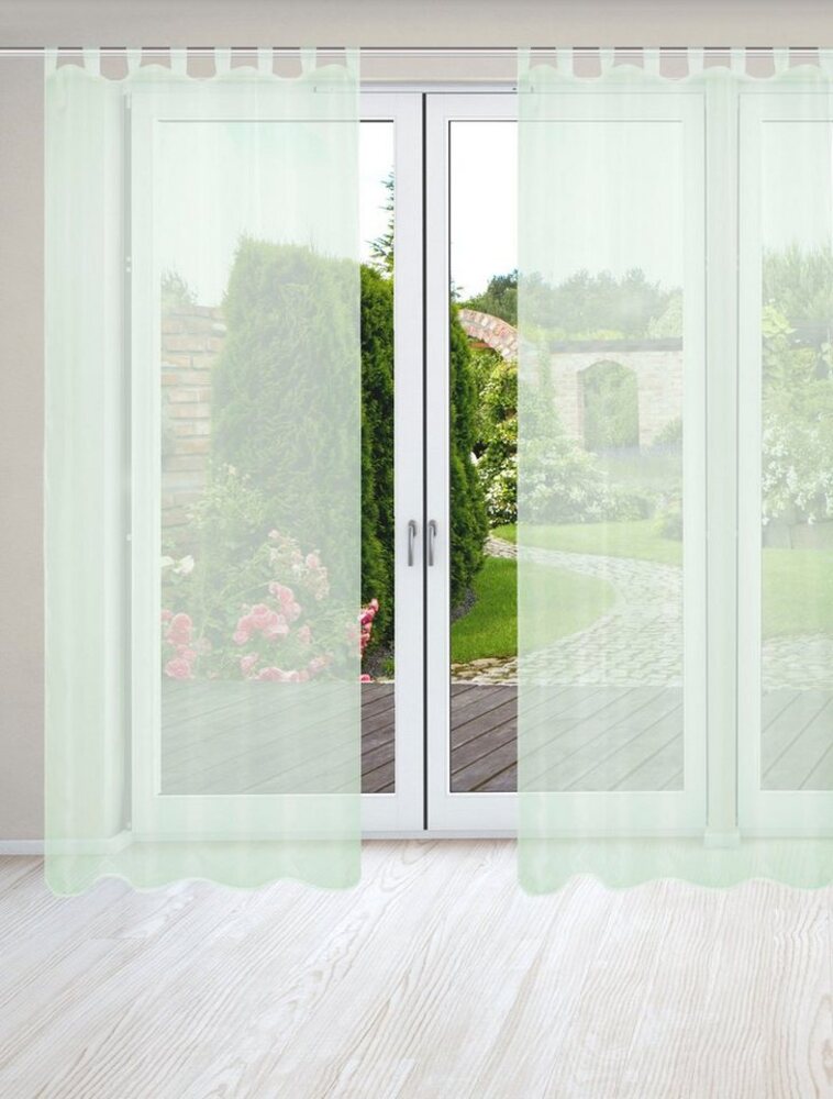 HOME WOHNIDEEN Nessi 2Er Set 245 X 135 cm 2x Fertigschal Lindgrün Bild 1