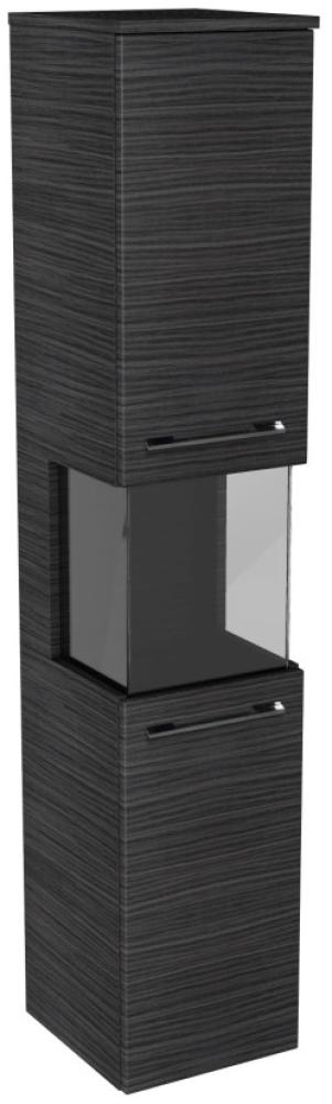 Lanzet Hochschrank Vitrine 30 cm, links, Schwarz Bild 1