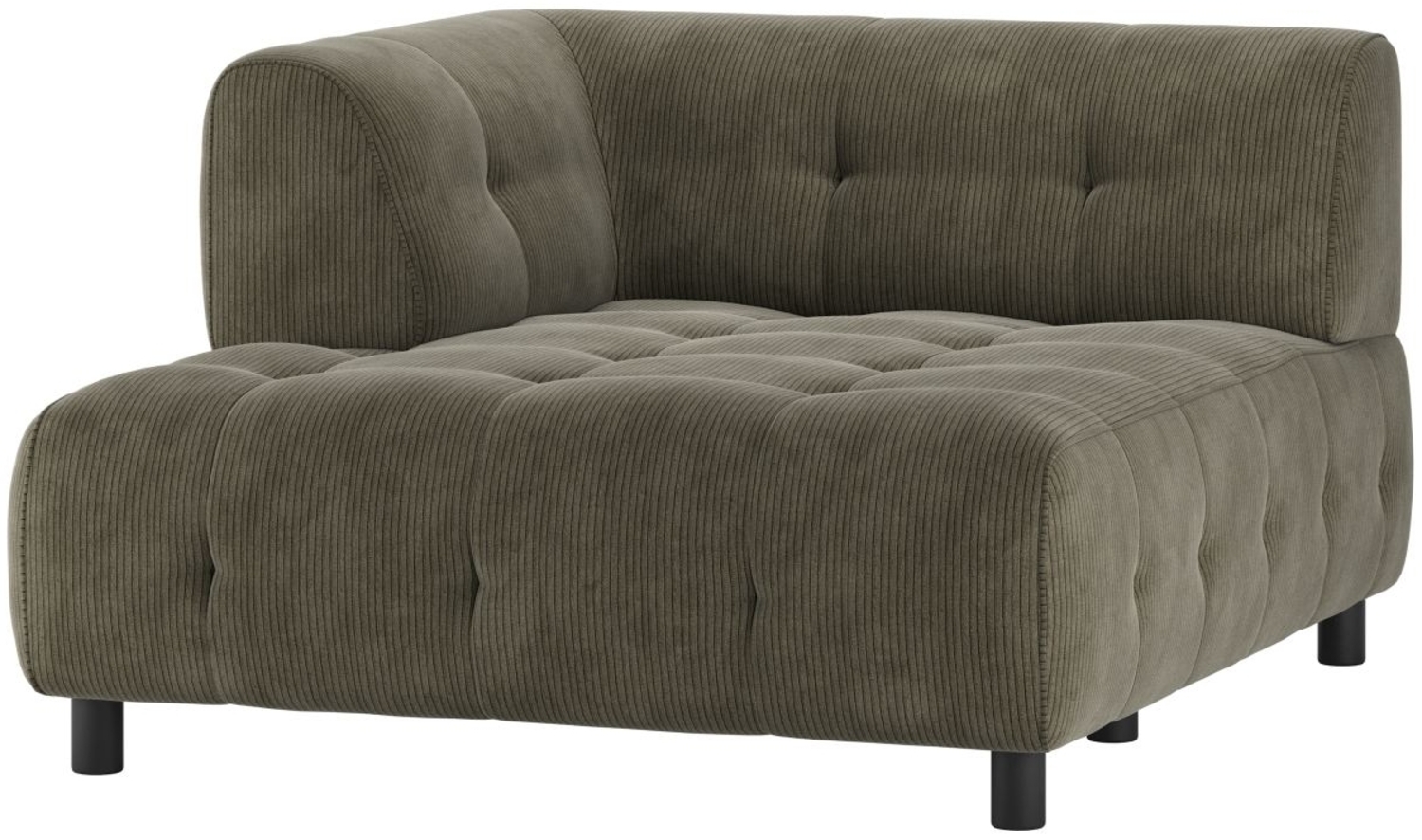 Modulsofa Louis Chaiselongue aus Rippstoff Links, Grün Bild 1