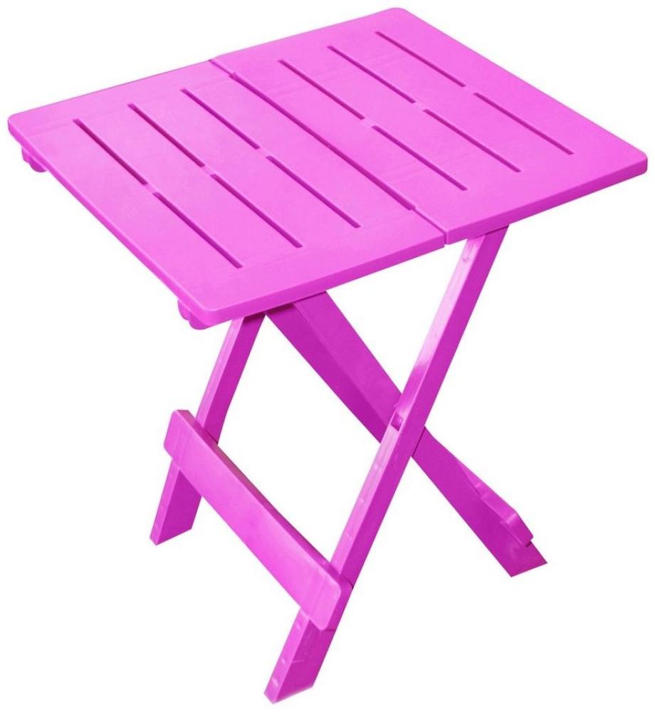 Spetebo Kunststoff Klapptisch Adige 45x43 cm - pink - Garten Beistelltisch klappbar - Beistelltisch Campingtisch Teetisch Balkontisch Tisch klein Bild 1