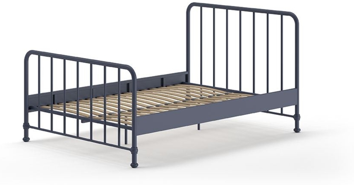 Metallbett Kay 147x207x110 Einzelbett Metall Blau matt Bild 1