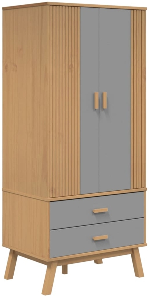 vidaXL Kleiderschrank OLDEN Grau Braun 76,5x53x172cm Massivholz Kiefer 358595 Bild 1