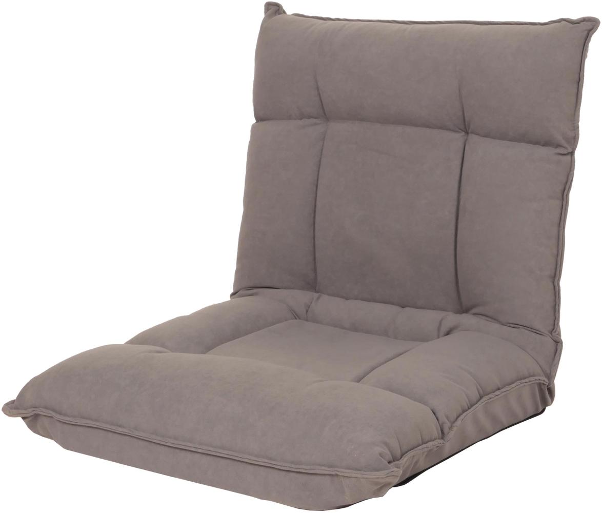 Bodensessel HWC-N44, Relaxsessel Bodenkissen Bodensofa Klappsessel 6 Relaxpositionen, stabiles Gestell Samt ~ dunkelgrau Bild 1