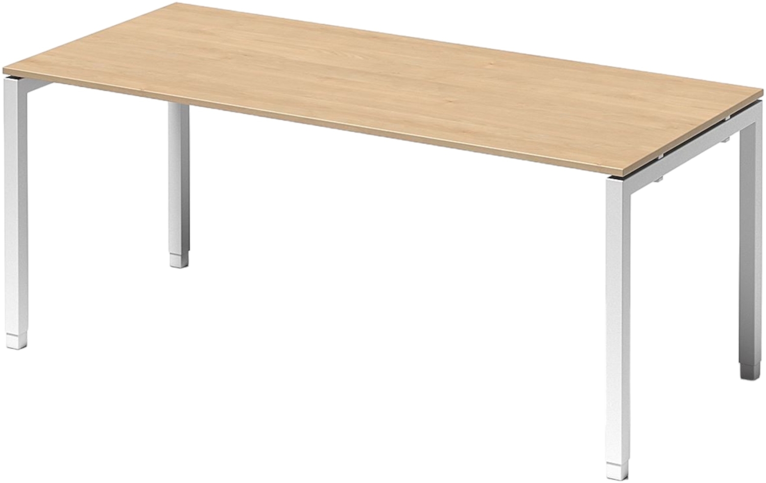 Bisley Cito höhenverstellbarer Schreibtisch 180x80 cm, Tischplatte in Ahorn, Gestell in Weiß - PC Tisch für's Büro manuell höhenverstellbar, Computertisch verstellbar, DUH1808-MP-396 Bild 1