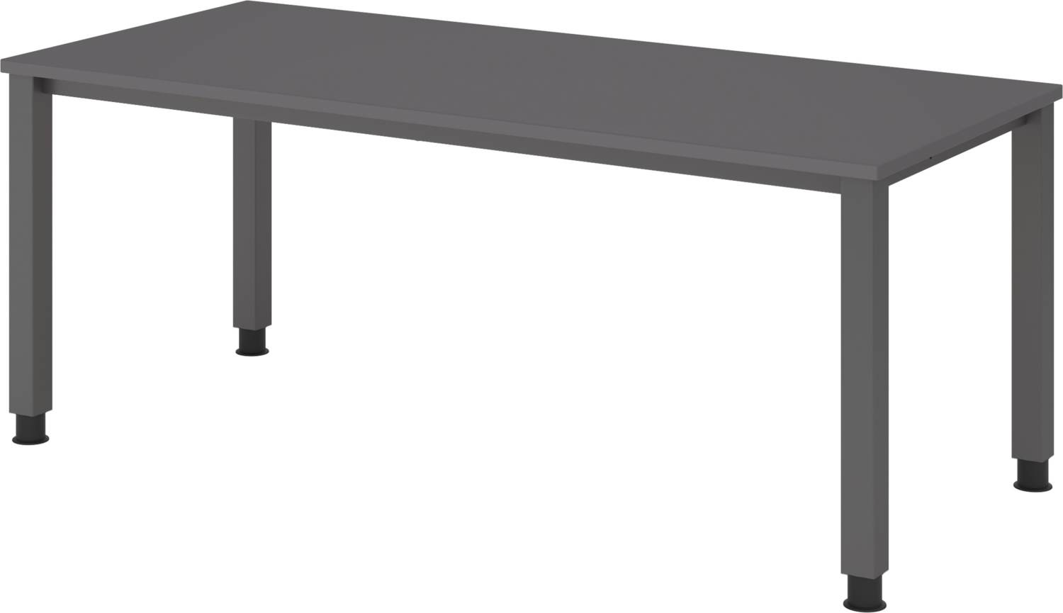 bümö manuell höhenverstellbarer Schreibtisch 180x80 cm in Graphit, Metall-Gestell: Graphit - PC Tisch höhenverstellbar & belastbar bis 140 kg, Büro- und Computertisch groß, QS-19-G-G Bild 1