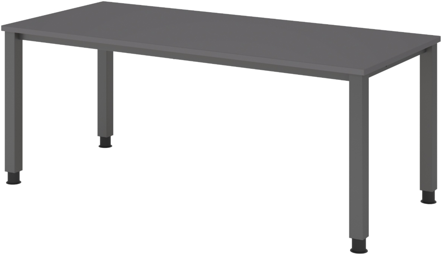 bümö manuell höhenverstellbarer Schreibtisch 180x80 cm in Graphit, Metall-Gestell: Graphit - PC Tisch höhenverstellbar & belastbar bis 140 kg, Büro- und Computertisch groß, QS-19-G-G Bild 1