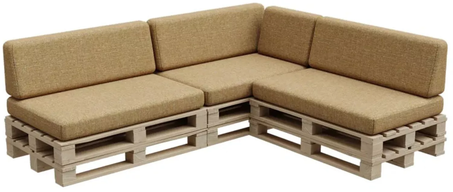 Gutekissen®, Palettenkissen, Palletenpolster, Gartenkissen, Palettenauflagen, Sofa, Kissen, Polster, Auflagen Indoor Outdoor PFBG (3X Set (120x80 + 120x35), Honig) Bild 1