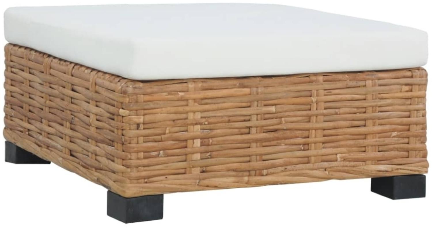 vidaXL Fußhocker mit Kissen Natürliches Rattan 286281 Bild 1