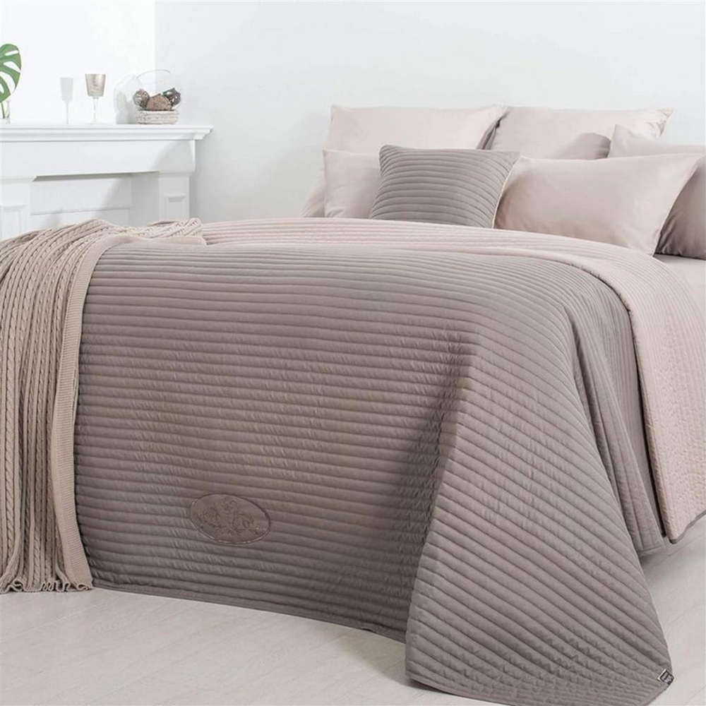 SEI Design Bettüberwurf Wende-Tagesdecke Royal 240x220 cm Taupe-Beige, Wendefunktion Bild 1