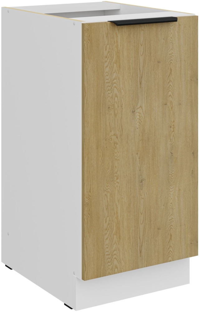 Küchen Unterschrank 40 cm CREMONA Eiche hell + Weiß matt Küche Küchenzeile Küchenblock Einbauküche Bild 1