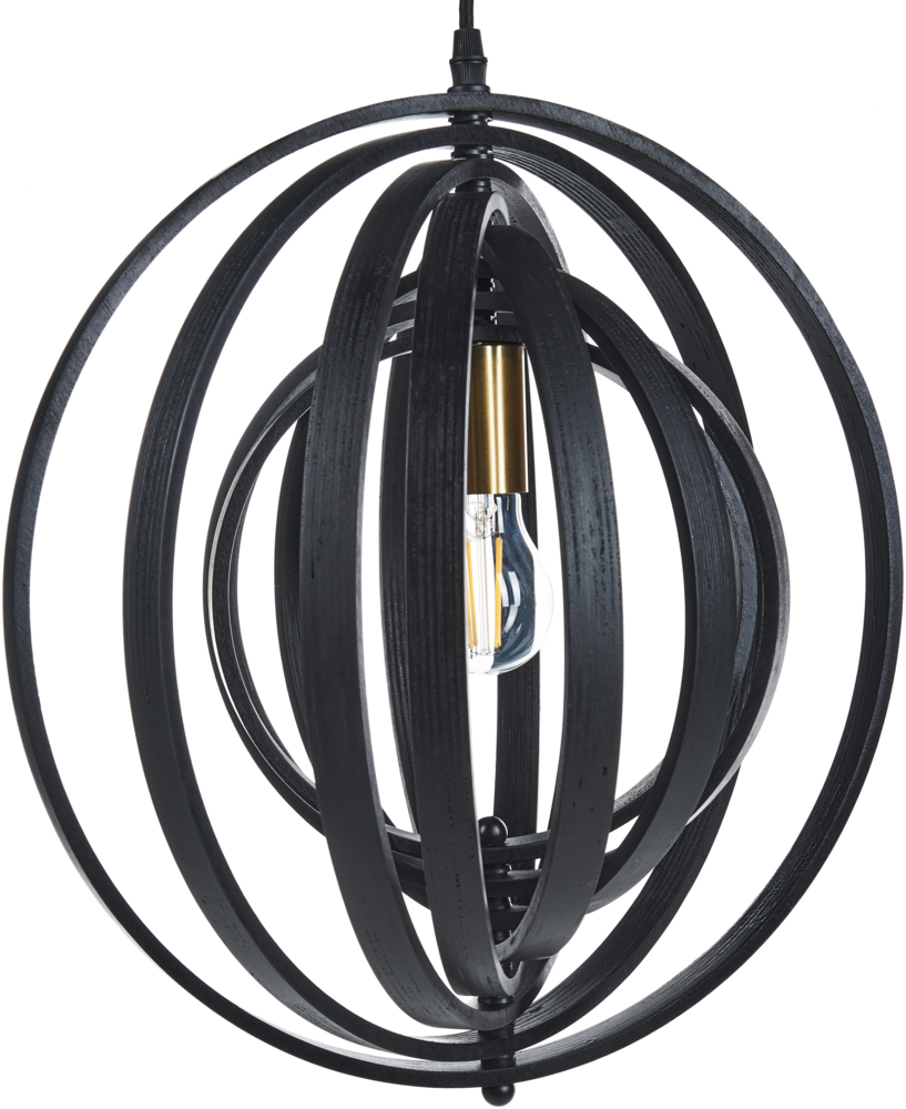 Hängeleuchte MURRELL Pappelholz Schwarz Bild 1