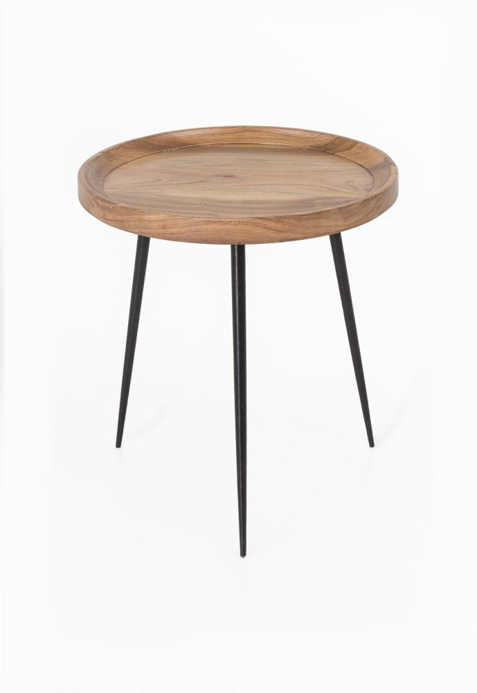 Metall Akazie Beistelltisch Ø 46cm Bild 1