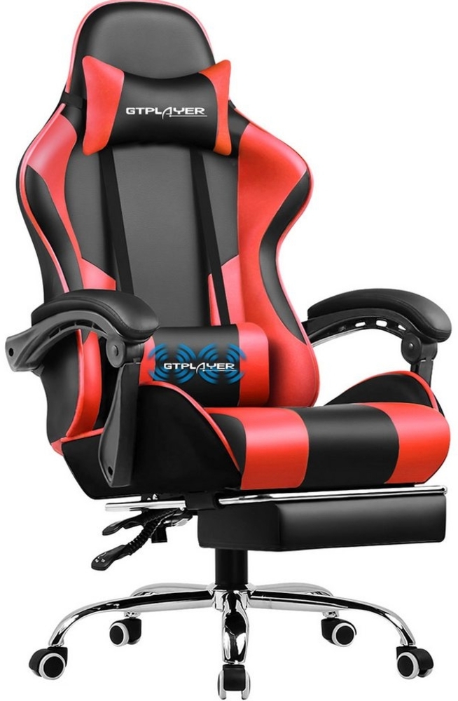 GTPLAYER Gaming-Stuhl Bürostuhl mit Massagefunktion, Fußstütze, Kopfstütze (Packung), Ergonomischer Gamer Stuhl Bild 1